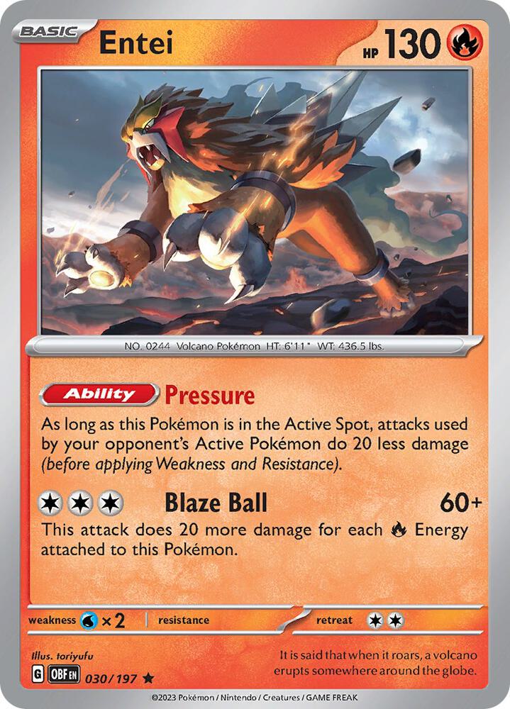 Entei - SV03: Obsidian Flames (Reverse Holo)