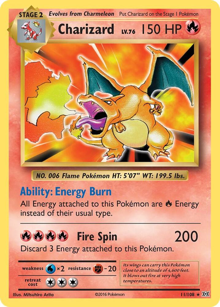PSA 8 - 2016 POKEMON XY EVOLUTIONS #11 CHARIZARD-HOLO EVOLUTIONS