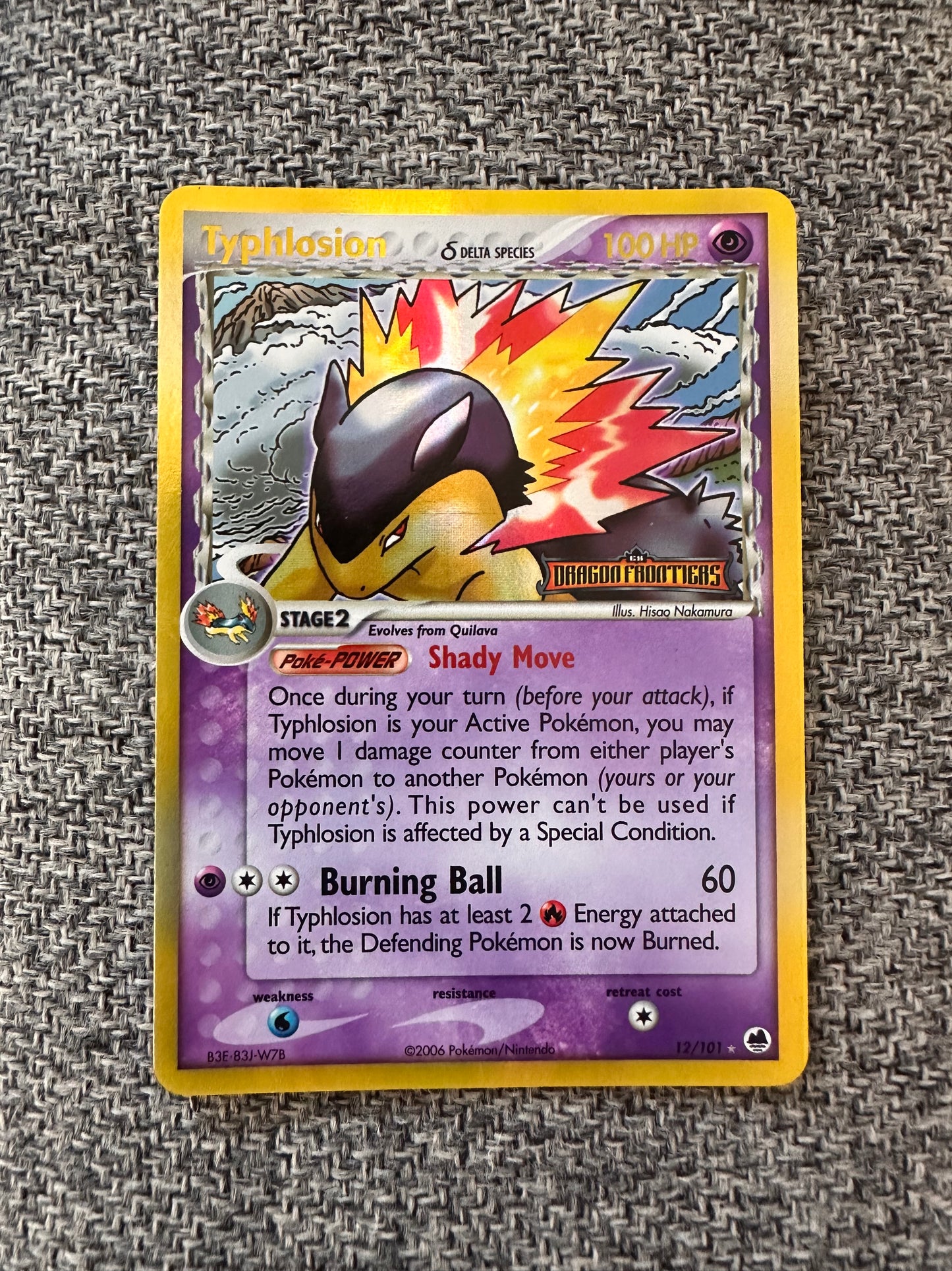 TYPHLOSION - REV.FOIL Delta Species EX DRAGON FRONTIERS [Stamped]