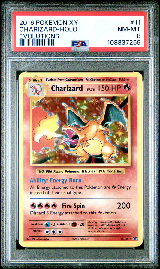 2016 POKEMON XY EVOLUTIONS #11 CHARIZARD-HOLO EVOLUTIONS [Cert#108337269]