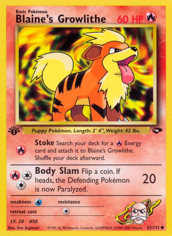 Blaine's Growlithe - Gym Challenge (G2) 1st Edition